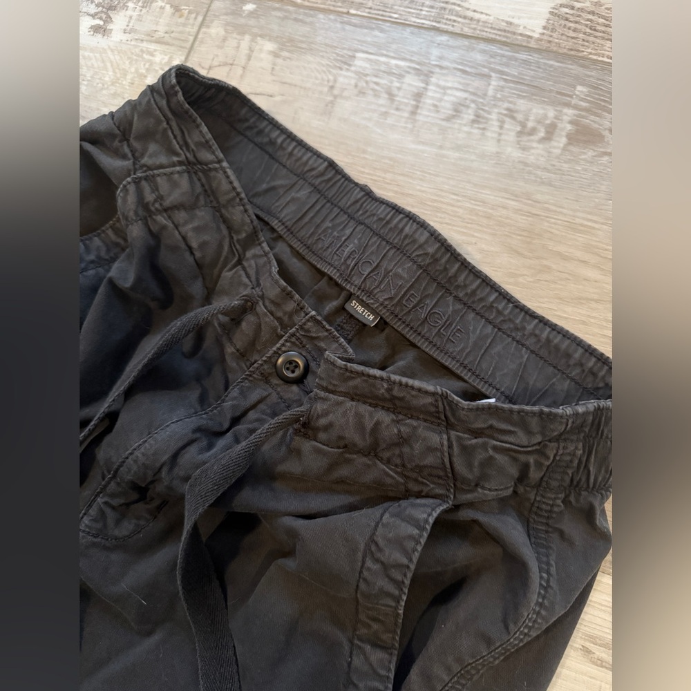 Stretch black cargo pants from american eagle
